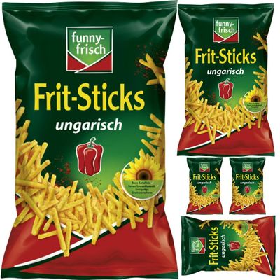 Funny-frisch Frit Sticks Hungarian Chips Crackers 100 g x 5 with Pufai Grocery