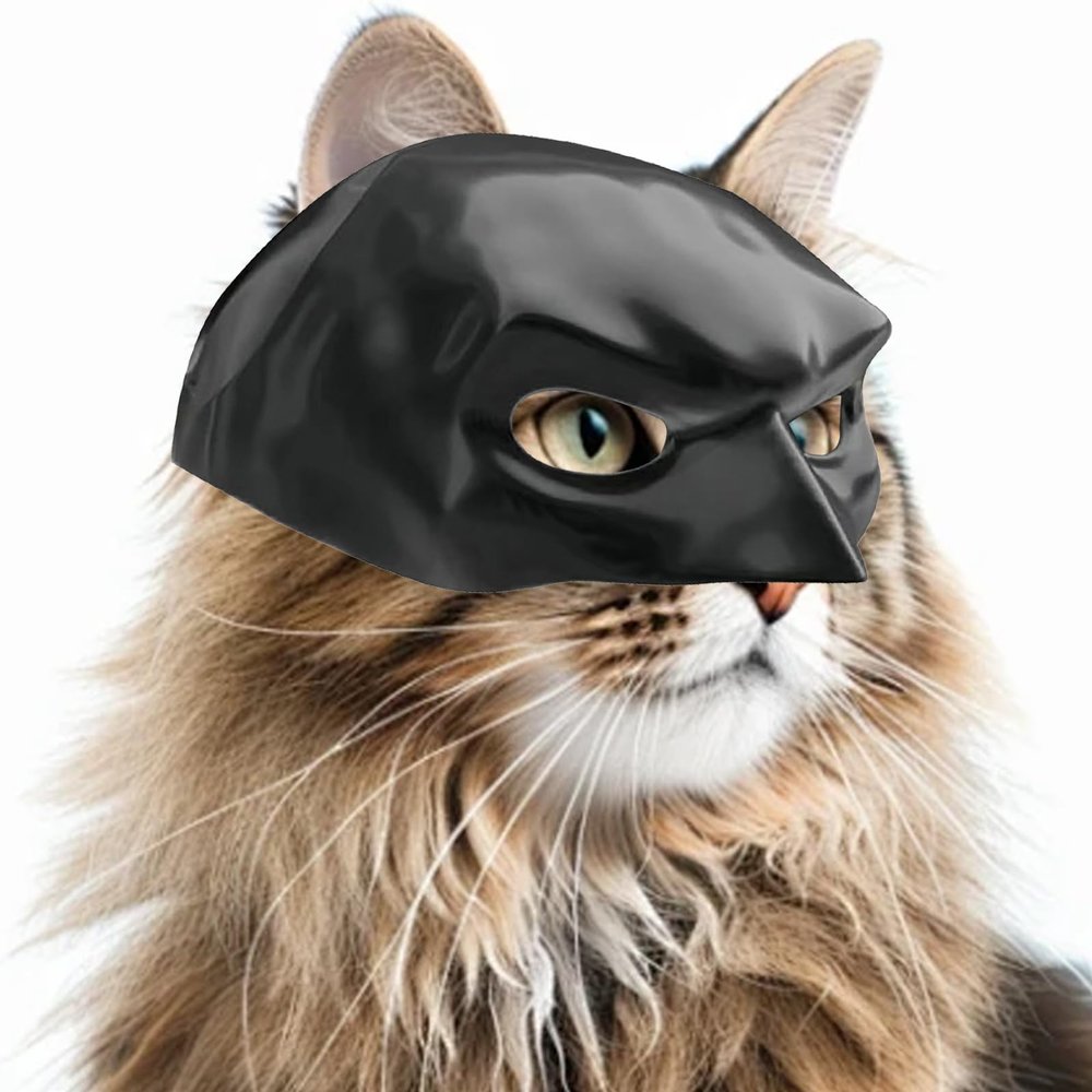 Black Batman Mask for Cats