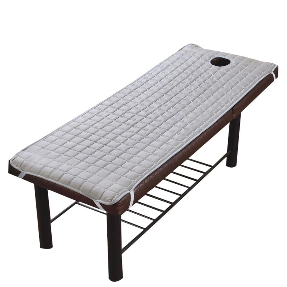 Morbuy Massage Table Fitted Sheet with Face Hole, Soft and Breathable, Light Gray, 70 x 190 cm