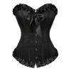 GMDNS Women's Overbust Corset Top, Boned Lace-Up Bustier, M 2699 Black view 1