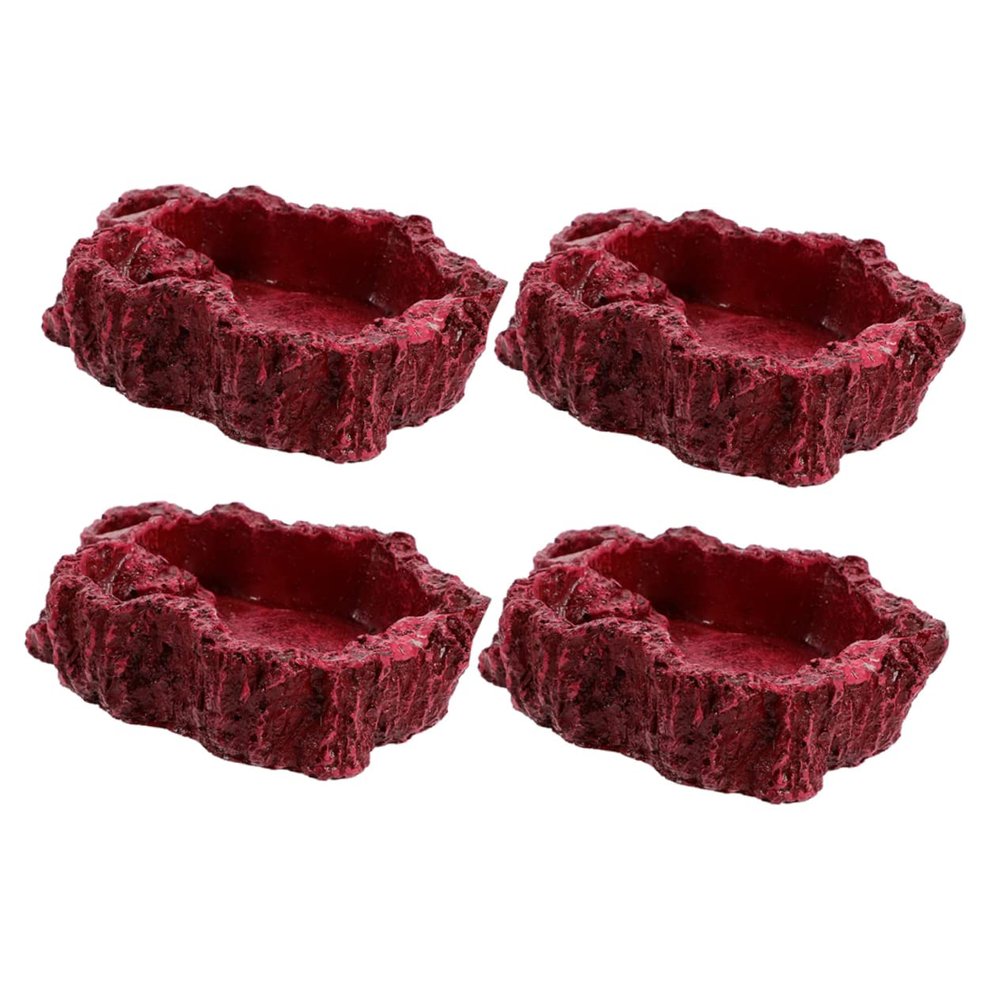Milisten 4-Piece Resin Reptile Feeding Bowls