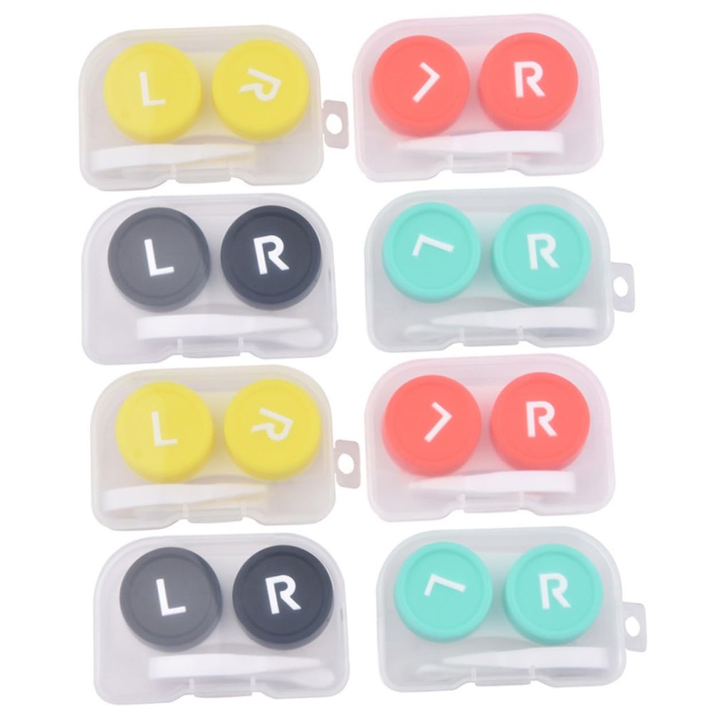 FRCOLOR 8-Pack Contact Lens Cases, Lightweight PP, Random Colors