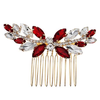 QPASRLAL Bridal Wedding Hair Comb with Green Rhinestones and Crystal Headpiece