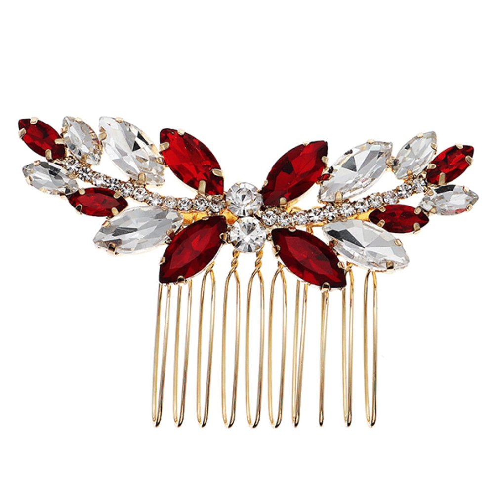 QPASRLAL Bridal Wedding Hair Comb with Green Rhinestones and Crystal Headpiece
