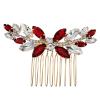 QPASRLAL Bridal Wedding Hair Comb with Green Rhinestones and Crystal Headpiece view 1