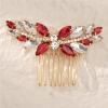 QPASRLAL Bridal Wedding Hair Comb with Green Rhinestones and Crystal Headpiece view 3