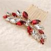 QPASRLAL Bridal Wedding Hair Comb with Green Rhinestones and Crystal Headpiece view 4