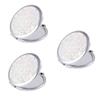 Healeved 3-Piece Creative Portable Folding Cosmetic Mirror, Double-Sided Makeup Mirror with Rhinestones, White, for Women and Girls, for Travel and Daily Use view 1