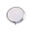 Healeved 3-Piece Creative Portable Folding Cosmetic Mirror, Double-Sided Makeup Mirror with Rhinestones, White, for Women and Girls, for Travel and Daily Use view 3