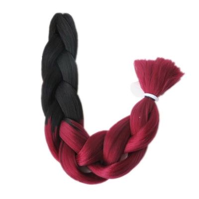 1 Pack 32-Inch 165 g Ombre Two-Tone Synthetic Jumbo Braiding Hair, T1B/Burgundy