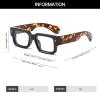 YAMEIZE Square Blue Light Blocking Glasses for Women and Men, Retro Clear Gaming Glasses (Leopard Black/Clear) view 3