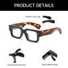 YAMEIZE Square Blue Light Blocking Glasses for Women and Men, Retro Clear Gaming Glasses (Leopard Black/Clear) view 4