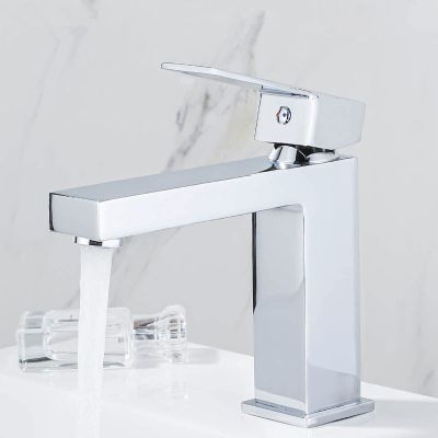 QTYQWC Single-Handle Chrome Bathroom Sink Faucet