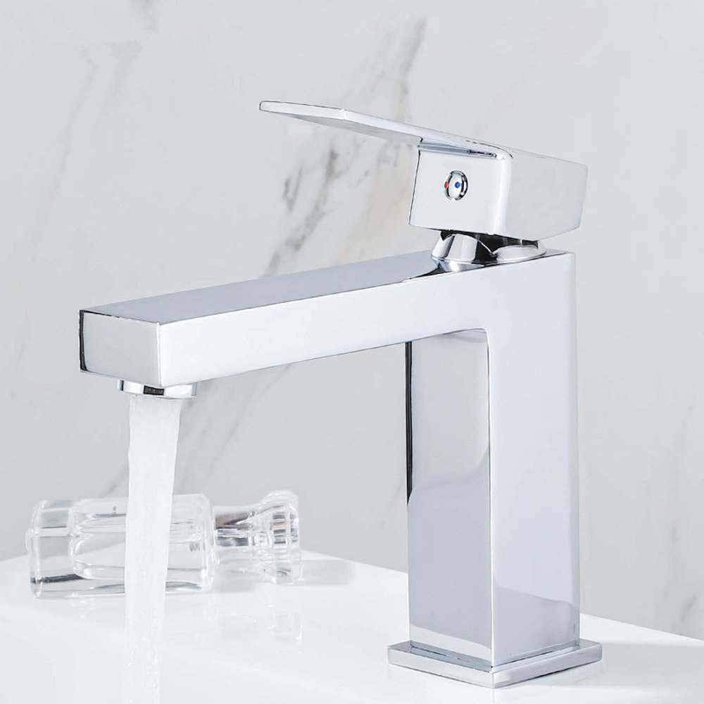 QTYQWC Single-Handle Chrome Bathroom Sink Faucet