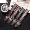 QTYQWC Genuine Leather Watch Band for Swatch YRS403/412/402G, 21 mm, Curved End, Men's, Plain Black view 4