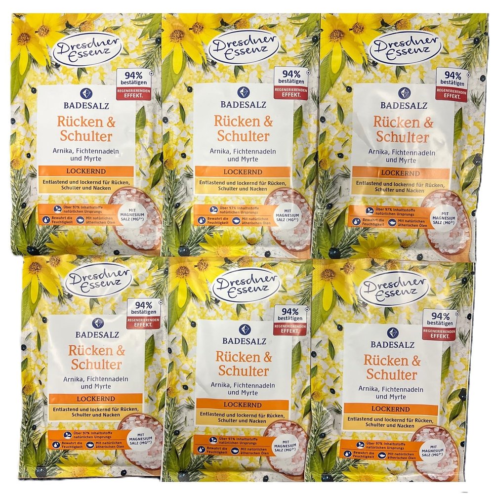 6-Pack Dresdner Essenz Back & Shoulder Bath Salt, 6 x 60 g