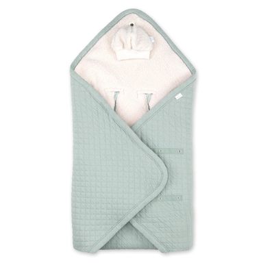BEMINI Pady Quilted + Teddy Swaddle Blanket, Lunar