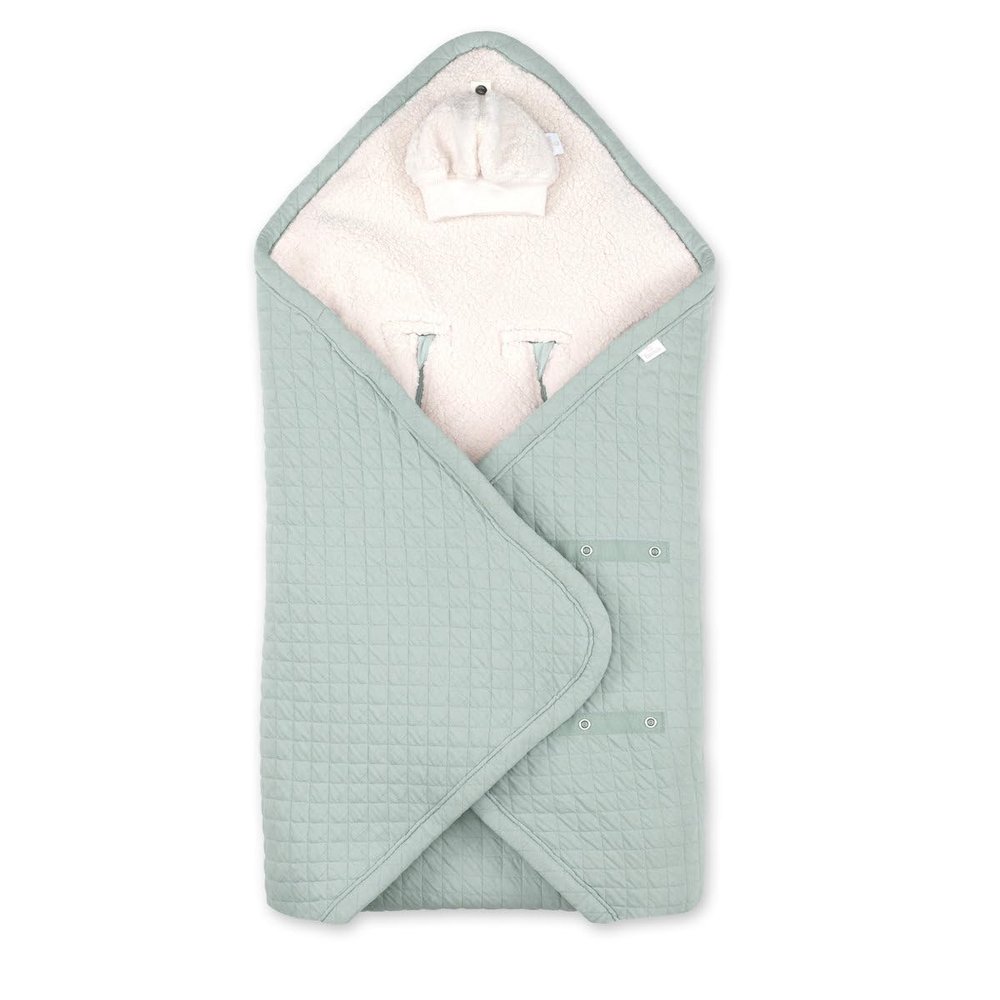 BEMINI Pady Quilted + Teddy Swaddle Blanket, Lunar