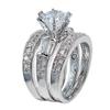 925 Sterling Silver CZ Bridal Ring Set view 1