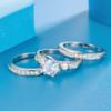 925 Sterling Silver CZ Bridal Ring Set view 2
