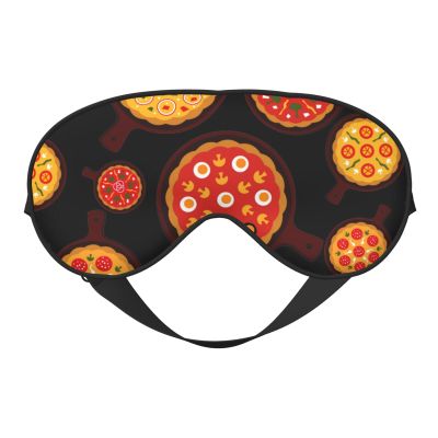 Silk Sleep Mask with Pizza Print
