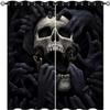 ZZTBQ Skull Blackout Curtains, Halloween Decor, 280 x 245 cm view 1