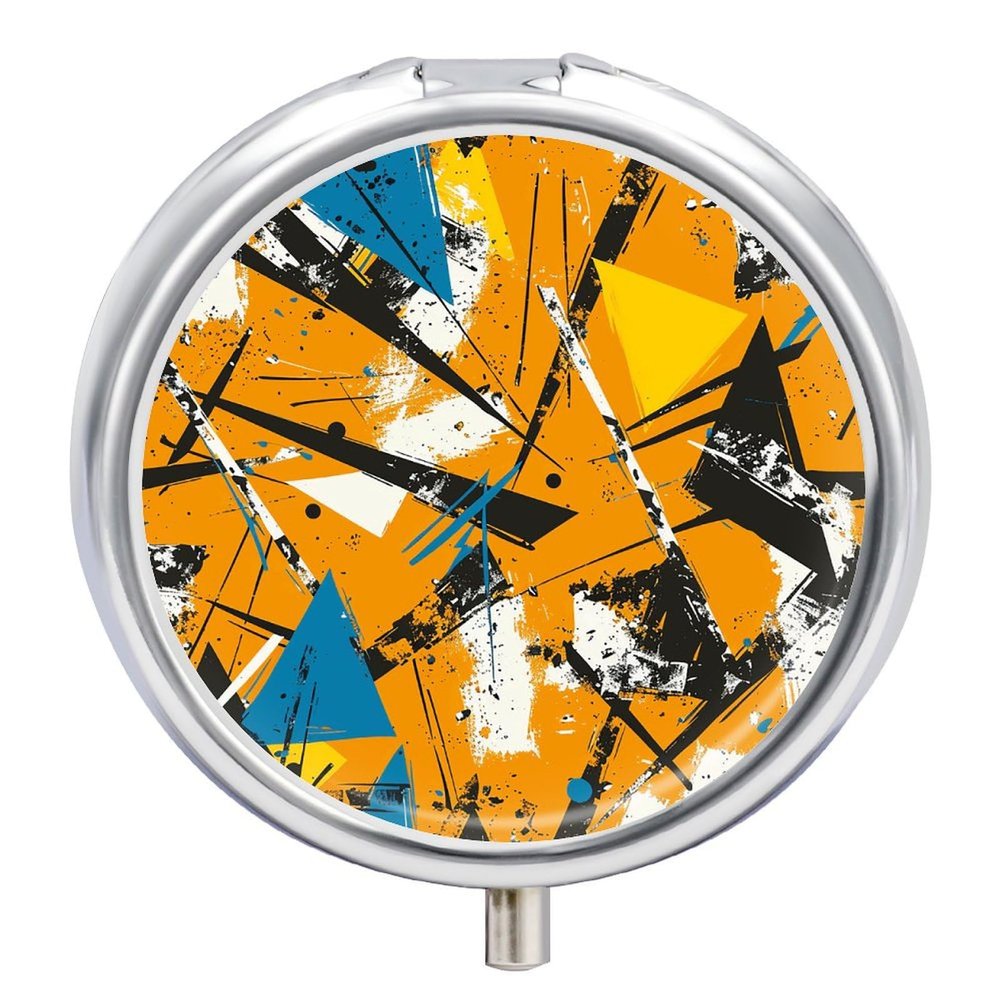 3-Compartment Pill Organizer, Urban Graffiti Style, Metal
