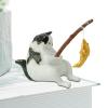 Cat Fishing Aquarium Statue view 1