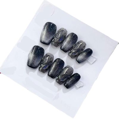 Handmade Nail Art, Long and Short Artificial Nail Patches (24215, XS)
