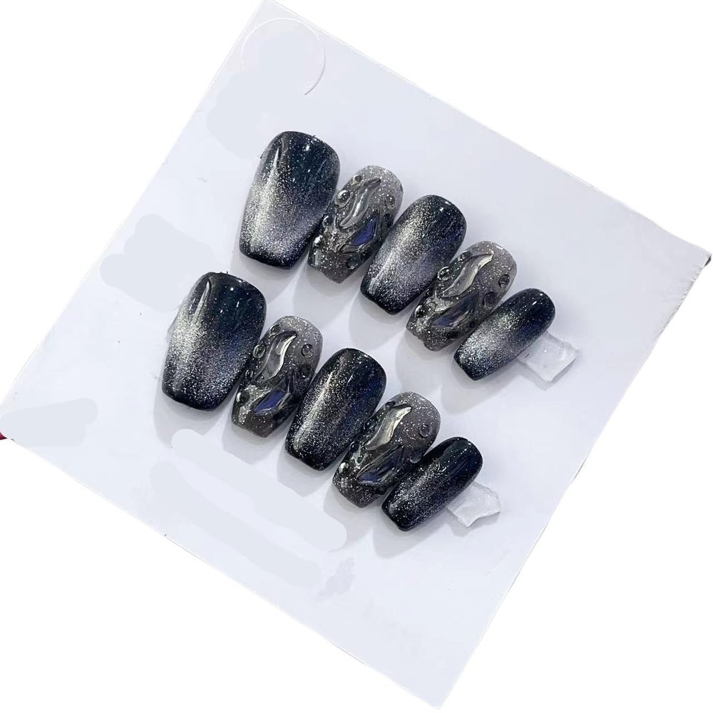 Handmade Nail Art, Long and Short Artificial Nail Patches (24215, XS)