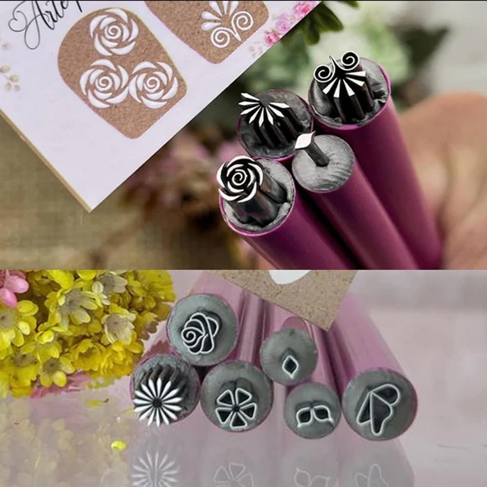 Nail Art Stamp Pen Set, Floral Nail Stamp Pens for DIY Nail Art, 10 Pieces