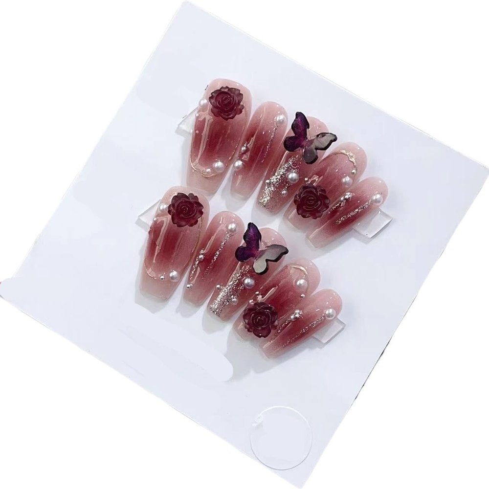 Handcrafted Nail Art for Long and Short Nails (24235, L)
