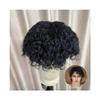 Men's Indian Remy Human Hair Water Wave Toupee, Mono Base with PU Perimeter, Black view 1