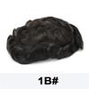 Men's Indian Remy Human Hair Water Wave Toupee, Mono Base with PU Perimeter, Black view 2