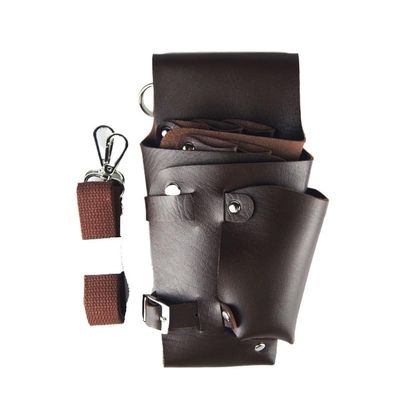 CAFFEN Hairdresser Scissors Tool Bag with Waist and Shoulder Strap, Brown