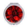 LFDSPYJE Travel Makeup Mirror, Red Flower on Black Compact Mirror, 1x/2x Magnification, 6.1 cm view 1