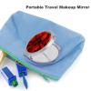 LFDSPYJE Travel Makeup Mirror, Red Flower on Black Compact Mirror, 1x/2x Magnification, 6.1 cm view 3