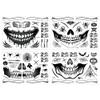 Zghhc Halloween Skeleton Scar Face Stickers, Scary Mouth Temporary Face Tattoos view 1