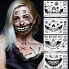 Zghhc Halloween Skeleton Scar Face Stickers, Scary Mouth Temporary Face Tattoos view 2