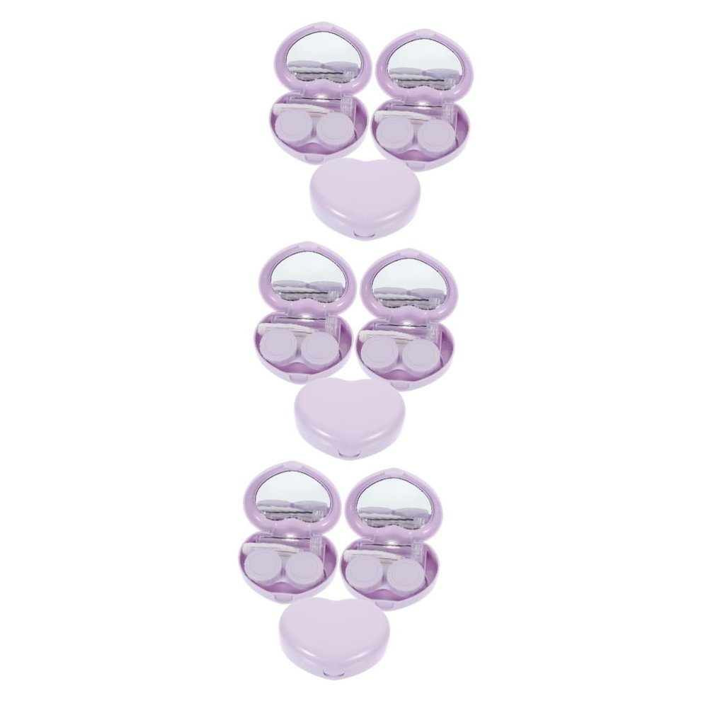 FRCOLOR 9-Piece Contact Lens Case Set, Purple PP Travel Organizer