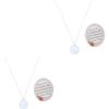 FRCOLOR 2-Piece 5X Magnifying Glass Pendant Necklace, Mini Multifunctional Pocket Magnifier, Silver view 1