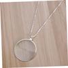 FRCOLOR 2-Piece 5X Magnifying Glass Pendant Necklace, Mini Multifunctional Pocket Magnifier, Silver view 2