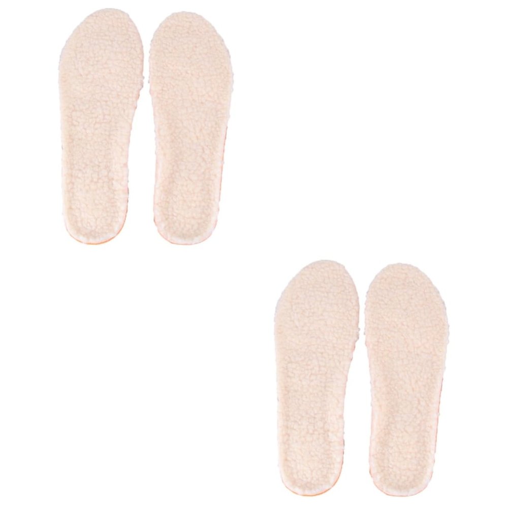 FOMIYES 2 Pairs Sports Insoles, Fleece Shoe Inserts for Women and Men, Warm Winter Insoles