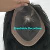 Men’s 16-Inch Human Hair Toupee with Fine Mono Top view 2