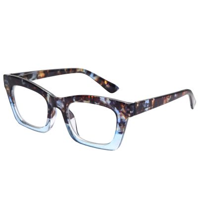 EyeOrion 1-Pack Women's Reading Glasses, Large Square Lenses, Spring Hinges, Blue, +4.00