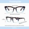 EyeOrion 1-Pack Women's Reading Glasses, Large Square Lenses, Spring Hinges, Blue, +4.00 view 2