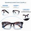 EyeOrion 1-Pack Women's Reading Glasses, Large Square Lenses, Spring Hinges, Blue, +4.00 view 3