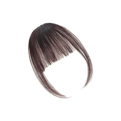 Dark Brown Synthetic Clip-In Bangs