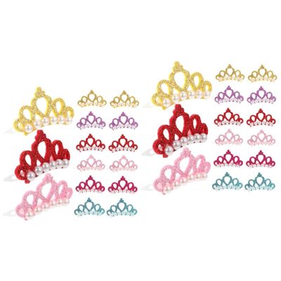 INOOMP 60-Piece Crown-Shaped Pet Hair Clips for Dogs and Cats, Colorful