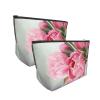Black Trapezoid Makeup Bag with Floral Pattern, One Size view 3